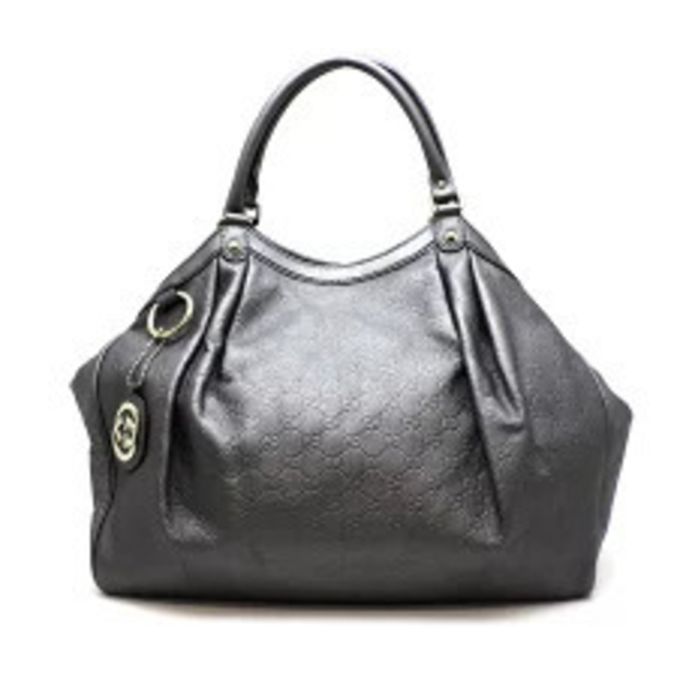 Gucci GG Shima Tote Bag Leather Gray